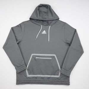 Adidas Men's Zip Pocket Comfy Soft Fleece Team Issue Pullover Hoodie Gray Size L